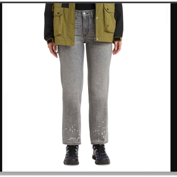 NEW Levis Size 27 Low Pro Straight Jean Gray Splatter‎ Acid Wash Bleach y2k 90s - Picture 8 of 8